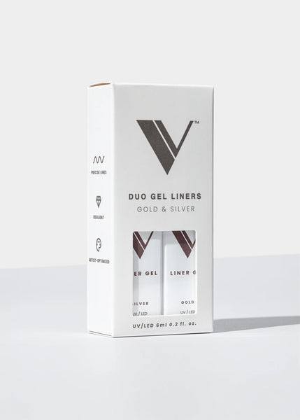 Delineadores de Gel - Paquete Dúo Dorado y Plateado