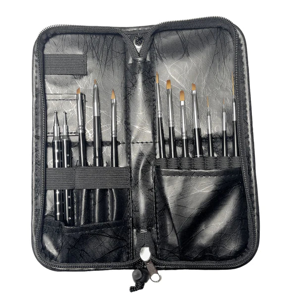 Kit de pinceles y herramientas con estuche de transporte